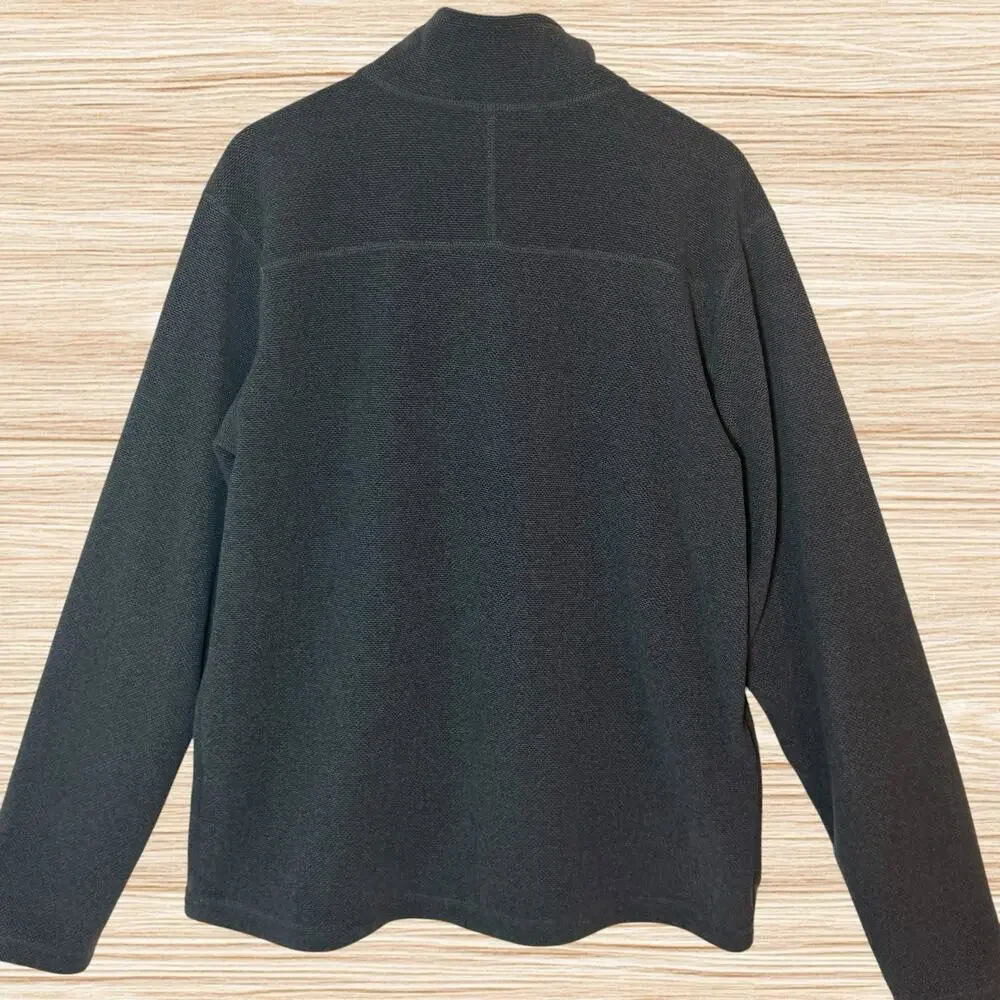 The North Face Textured Fleece 1/4‎ Zip Dark Gray Pullover Sz L Mens Sweater